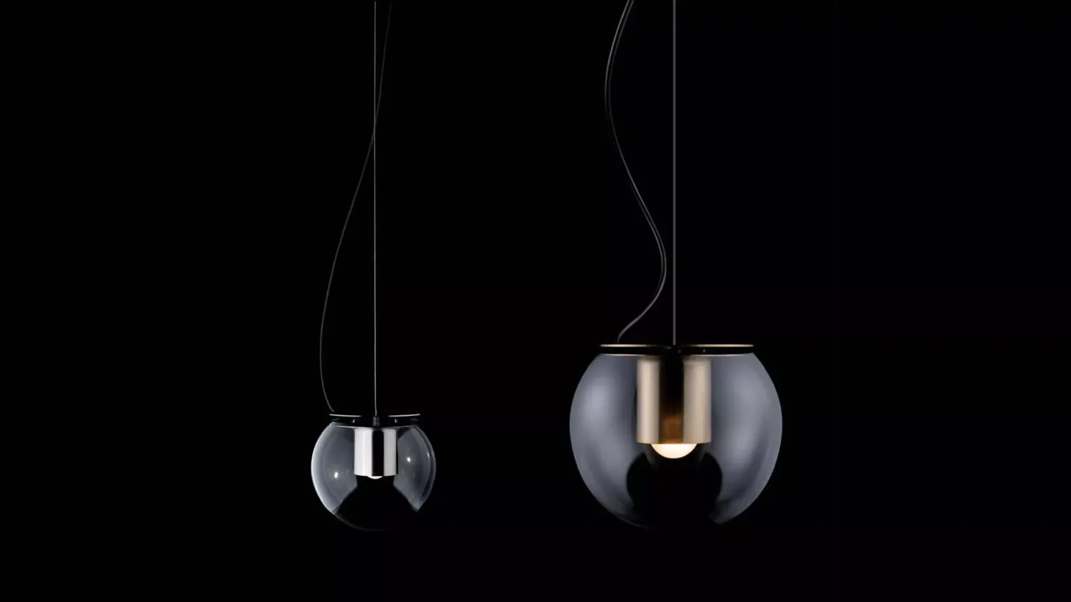 “The Globe by Oluce stylish Italian lamp – round glass globe with warm illumination and refined metal stand”