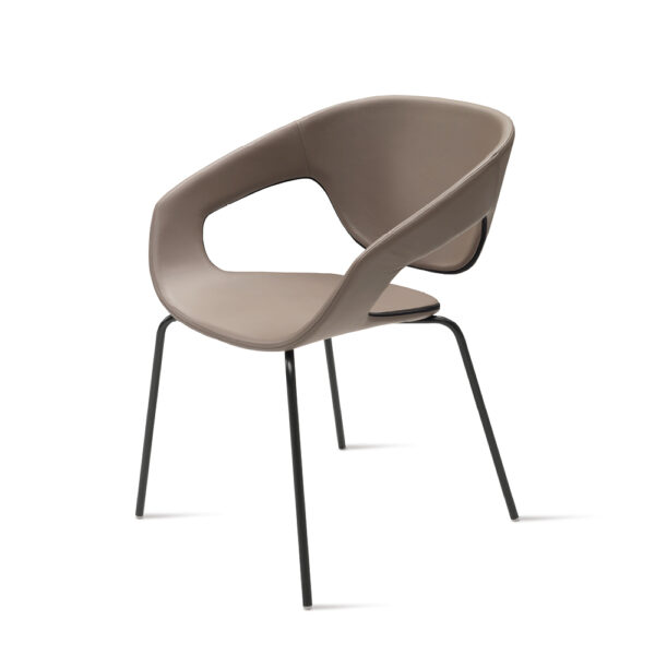 "Vad Stackable Polypropylene Chair by Casamania in matte black finish, lightweight and modern in design."