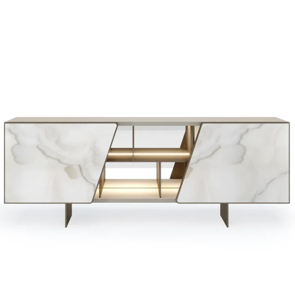 Vertigo Buffet by Reflex showcased in Troy Michigan showroom, modern Italian luxury sideboard design.