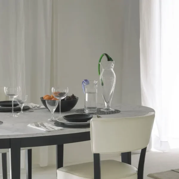 Elevate your table with this sculptural blown glass jug. Shop high-end Italian tableware in Royal Oak at Italcasa Design.