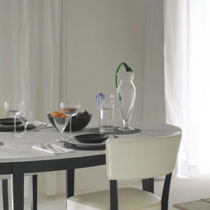 Elevate your table with this sculptural blown glass jug. Shop high-end Italian tableware in Royal Oak at Italcasa Design.