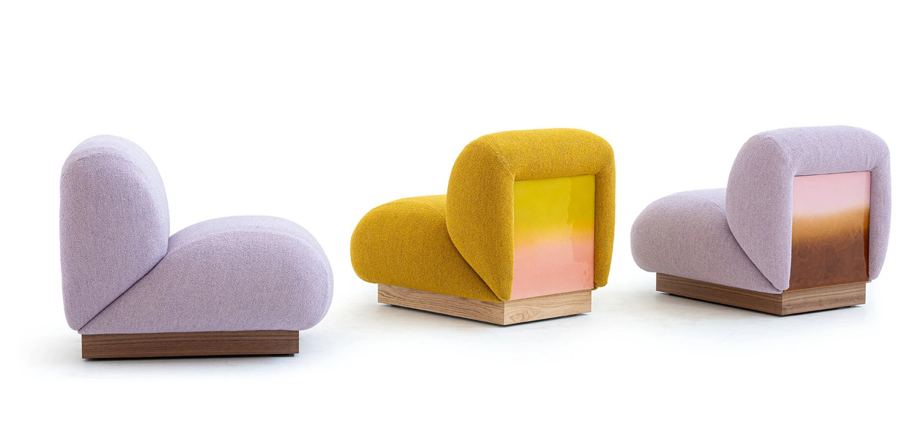 Clay armchair by Moroso showcasing curved backrest and sleek silhouette at the Michigan Design Center