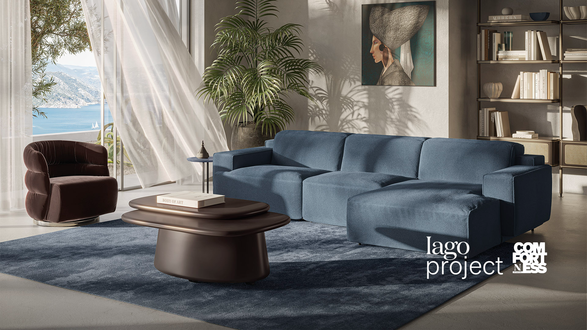 Modern Iago Project 2954 by Natuzzi, high-end Italian furniture for Royal Oak, Michigan.