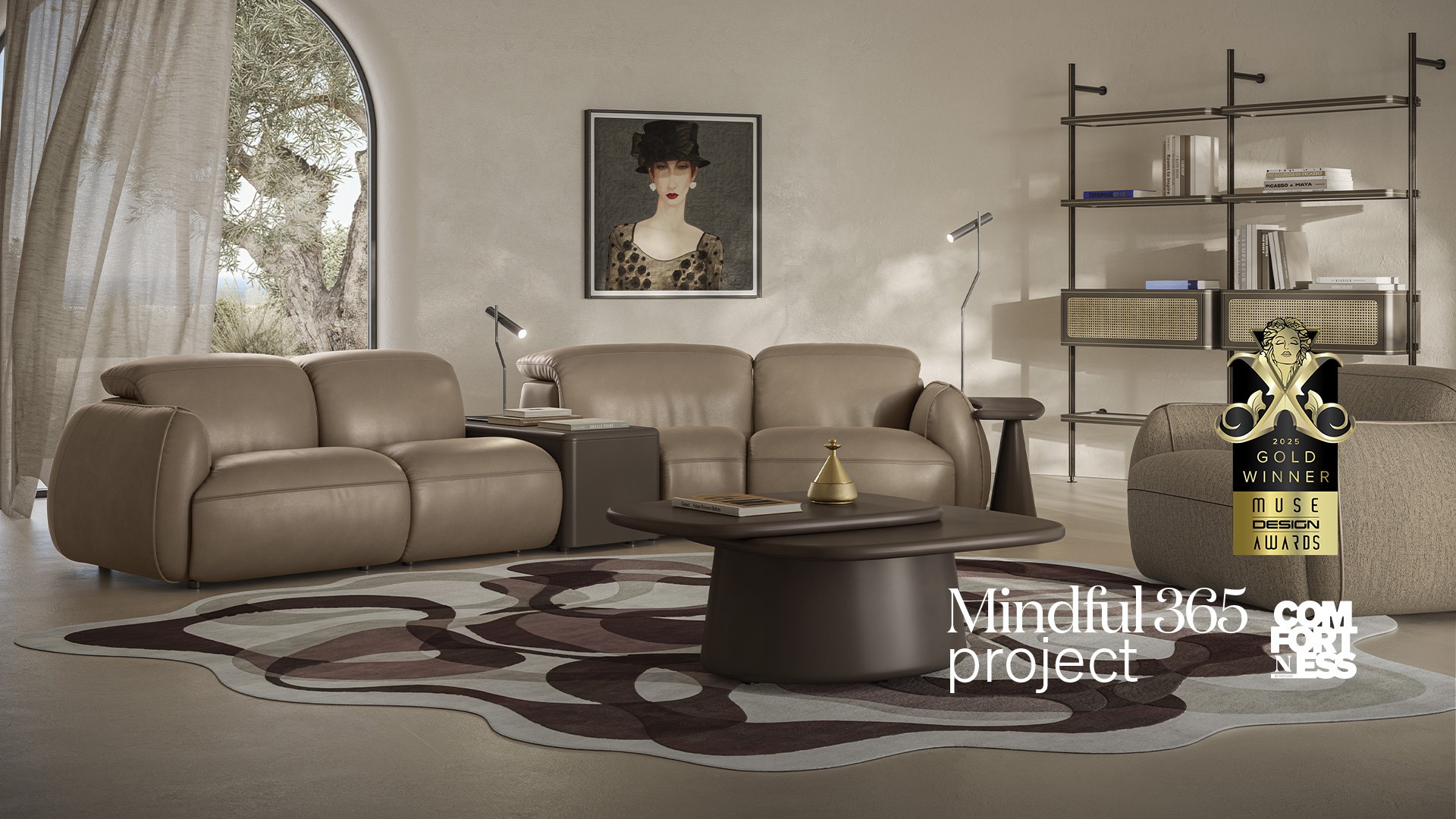 Luxury contemporary Mindful 365 Project by Natuzzi, a high-end Italian furniture collection for Birmingham, Michigan.