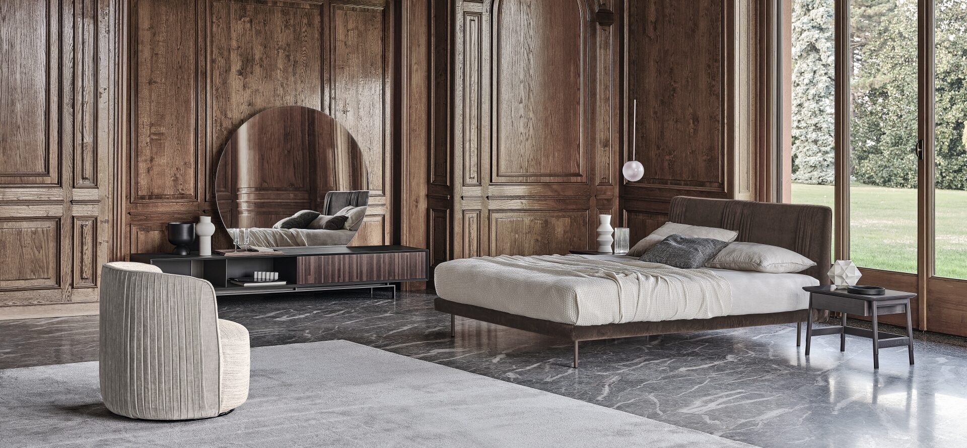 “CHLOÈ LUXUR bed by Ditre Italia – contemporary Italian bed featuring plush headboard and sophisticated lines”