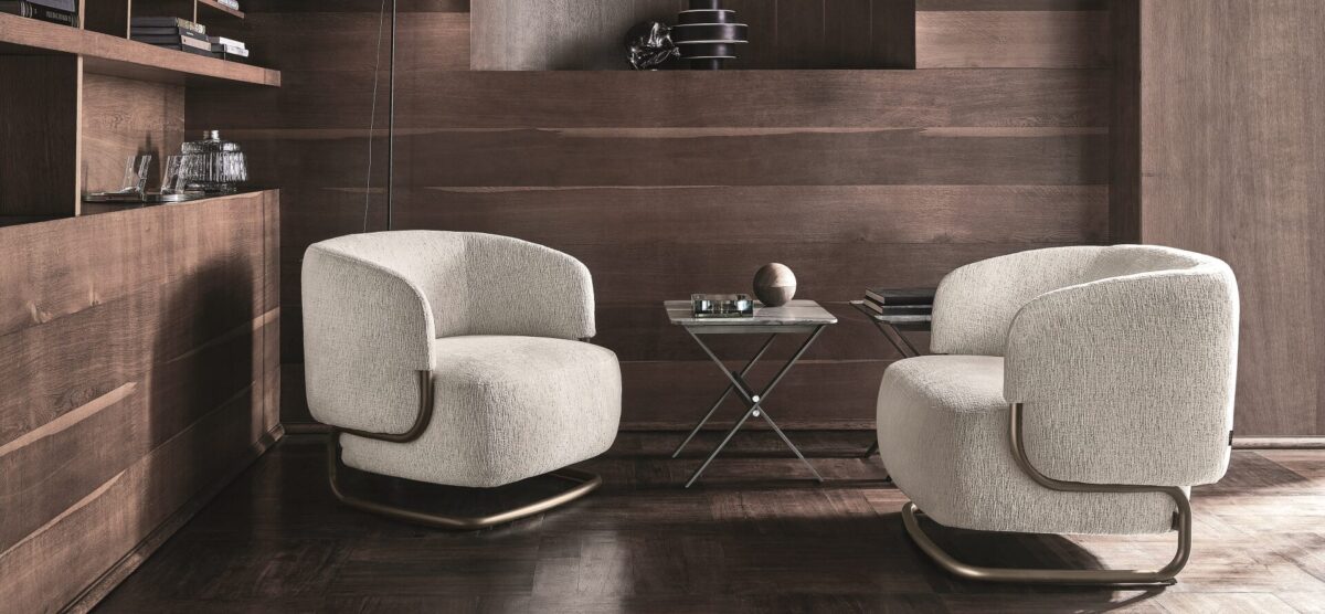 “Modern MARABU armchair by Ditre Italia – plush occasional seating with informal style and inviting comfort”