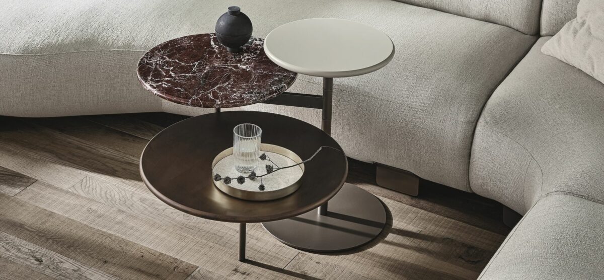 “TRIS by Ditre Italia – stylish modular coffee tables with versatile configurations and refined Italian craftsmanship”