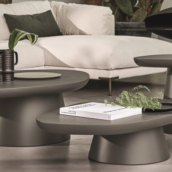 “STONE-IN coffee table by Ditre Italia – contemporary Italian table featuring sculpted stone-look base and sleek top”