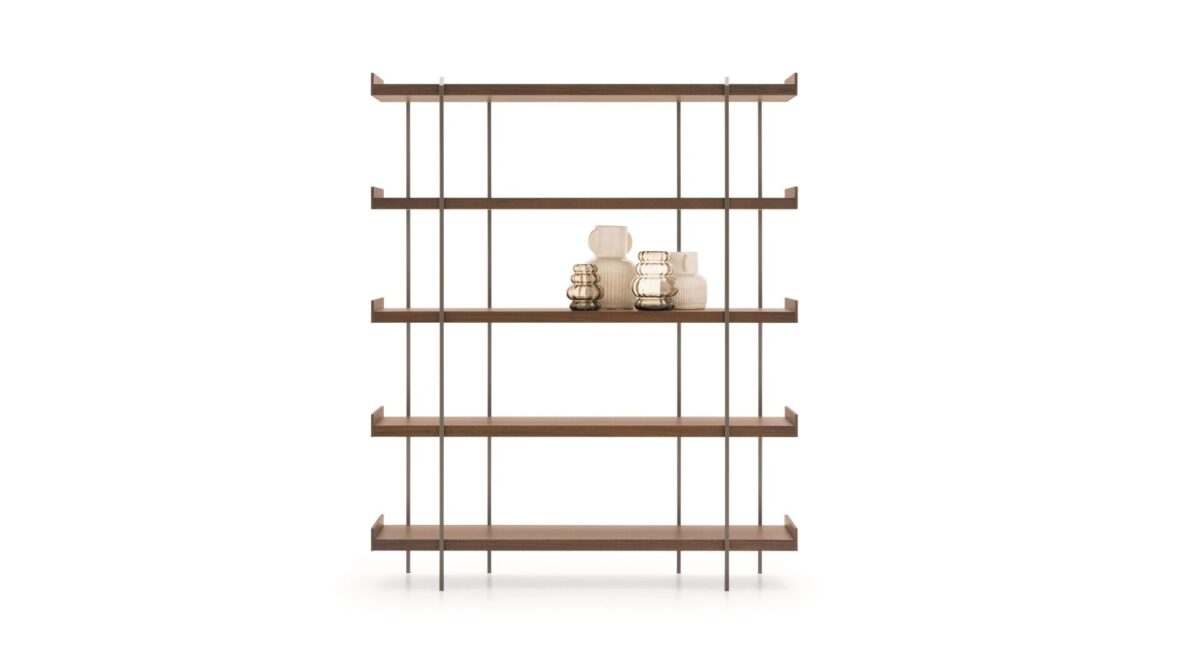 “UNIT by Ditre Italia – elegant bookshelf with slim metal frame and spacious shelves for stylish storage”