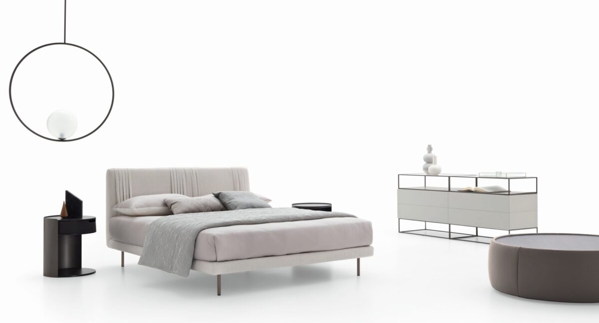 “Ditre Italia CHLOÈ LUXUR bed – modern designer bed with soft fabric finish and refined detailing”