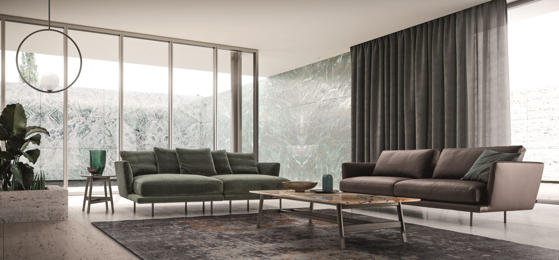 “ROYAL coffee table by Ditre Italia – elegant Italian design with rectangular top and sleek metal frame”