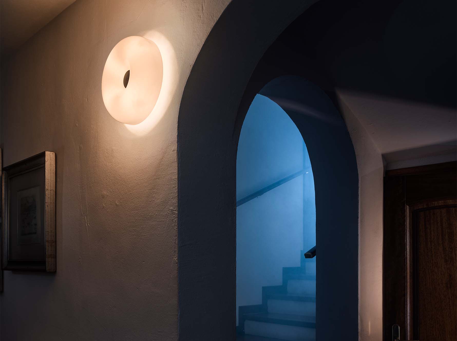 Circus by Foscarini, modern ceiling and wall lamp with glossy blown glass, Troy Michigan.