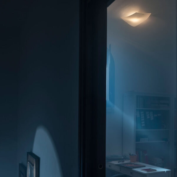 Folio by Foscarini, minimalist wall light with hand-blown satin glass, Troy Michigan.