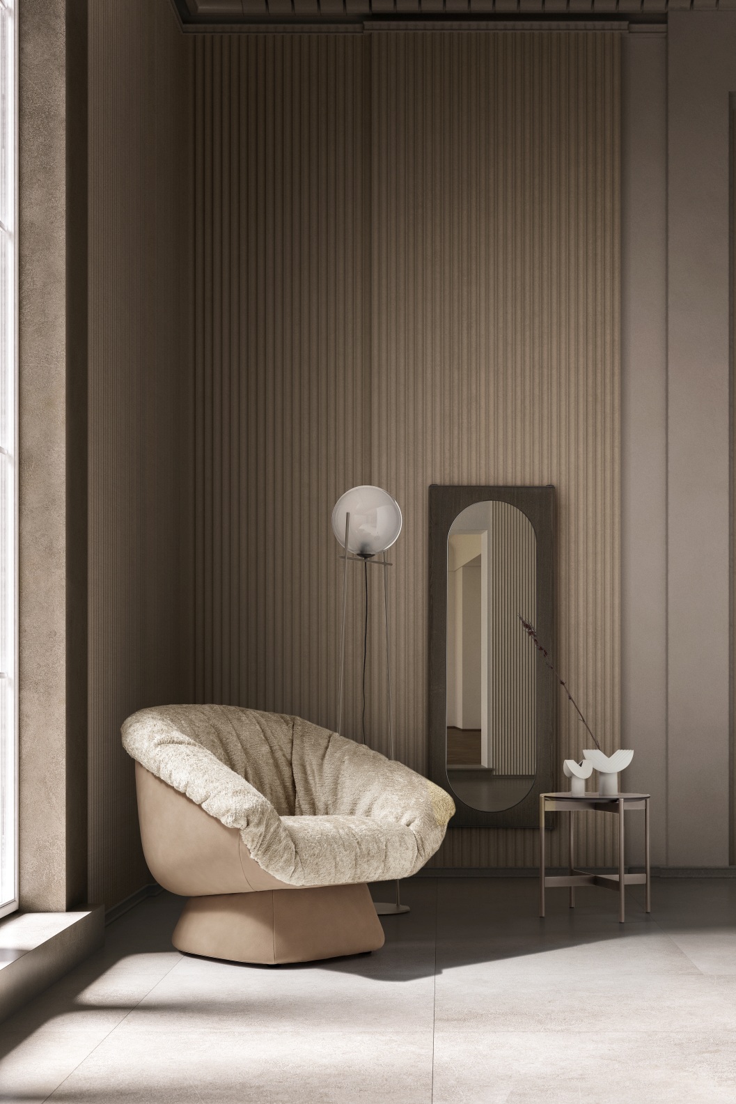 “Hall armchair by Ditre Italia – modern Italian lounge chair with generous padding and structured silhouette”