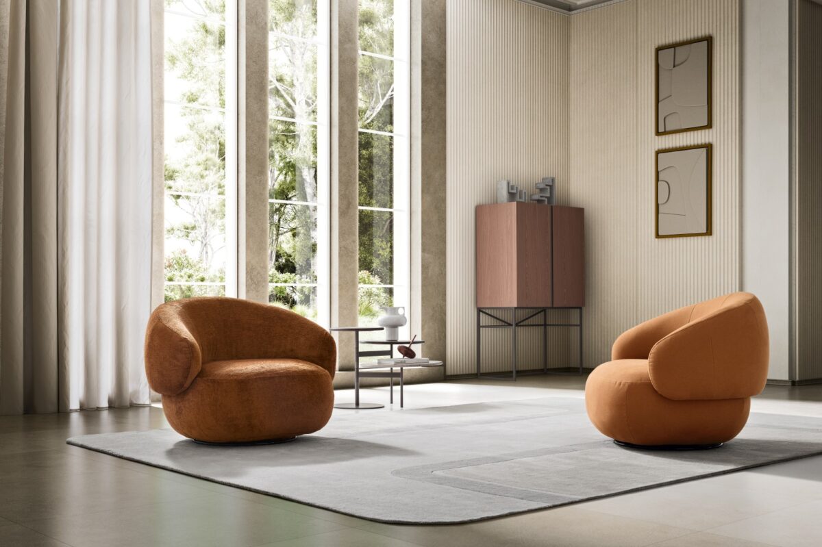 “Pacific armchair by Ditre Italia – modern Italian lounge chair with generous proportions and refined upholstery”