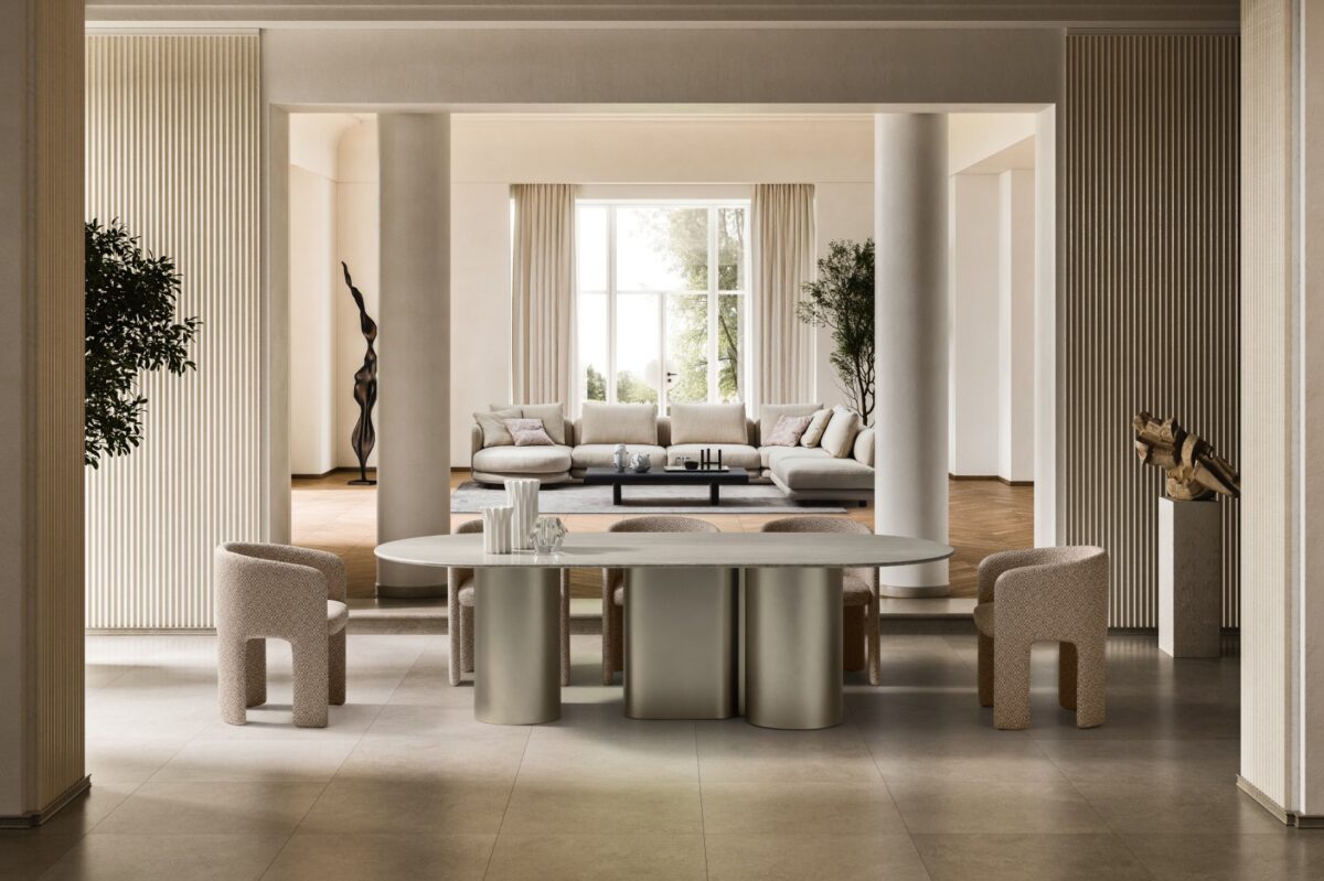 “Arcade table by Ditre Italia – modern Italian dining table with sculptural base and sleek top”