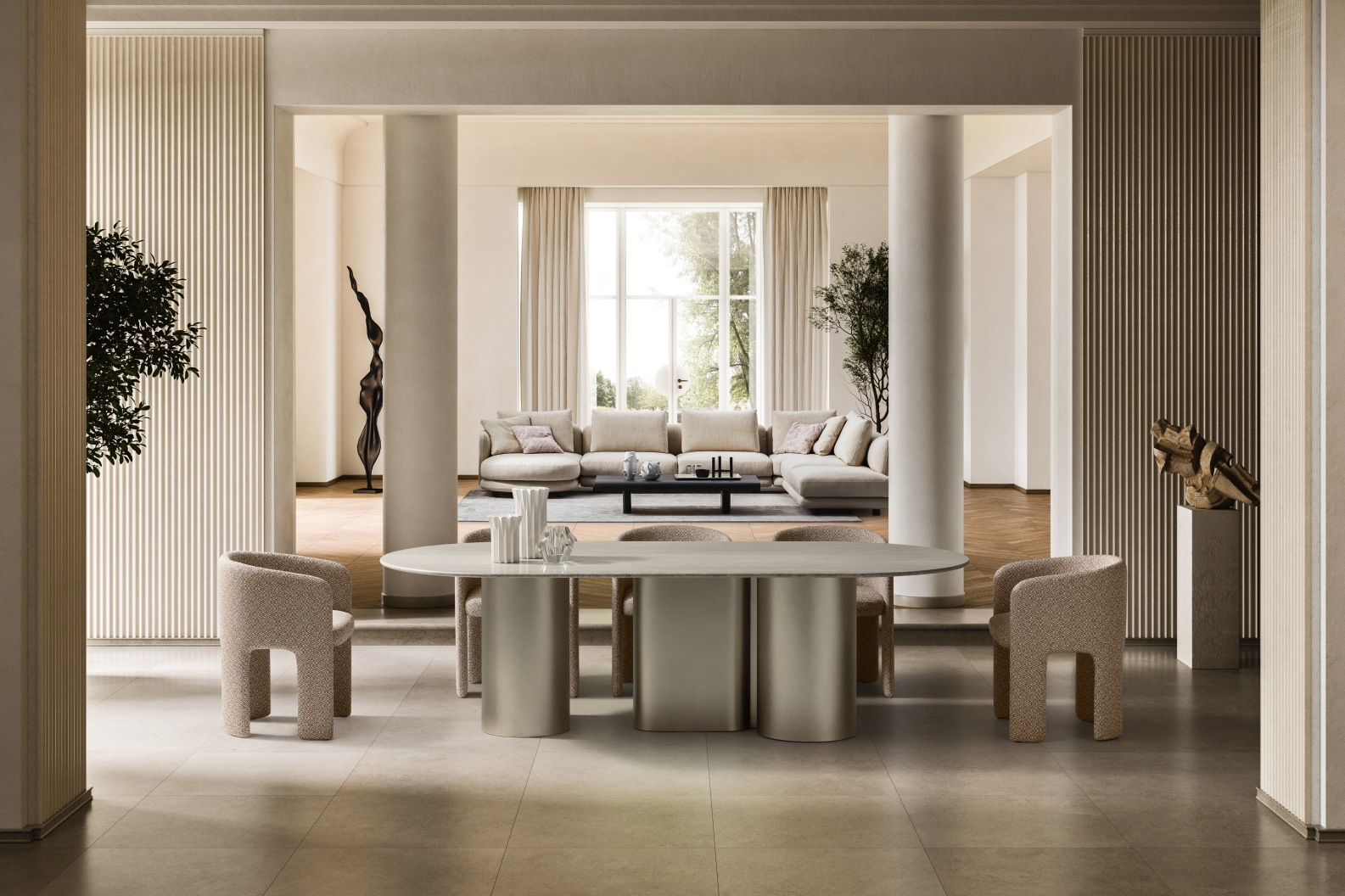 “Arcade table by Ditre Italia – modern Italian dining table with sculptural base and sleek top”
