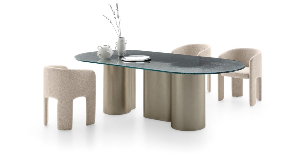 “Contemporary Arcade table by Ditre Italia – elegant designer table with curved structure and minimalist form”