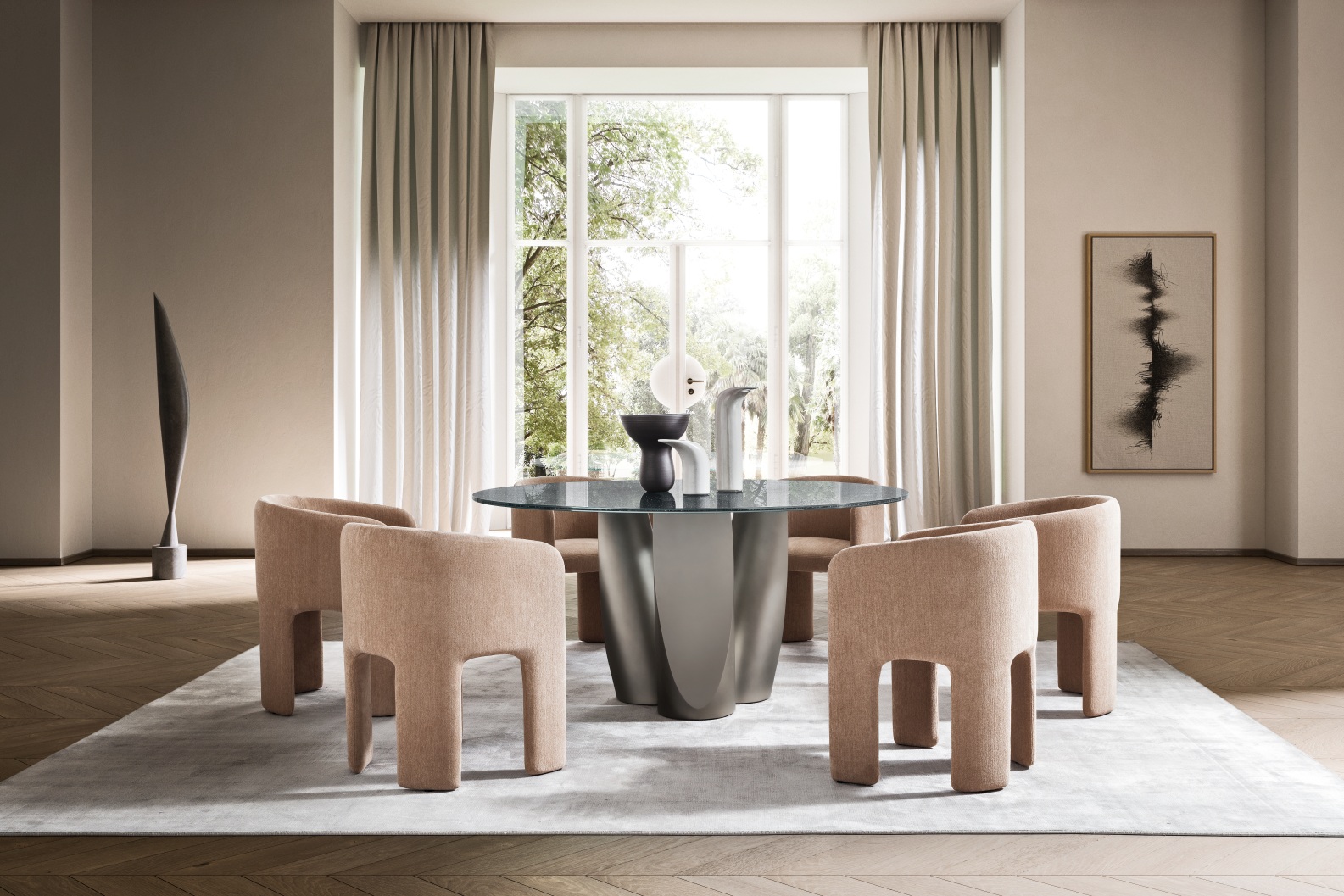“Sentei dining table by Ditre Italia – minimalist Italian craftsmanship with bold geometric structure”