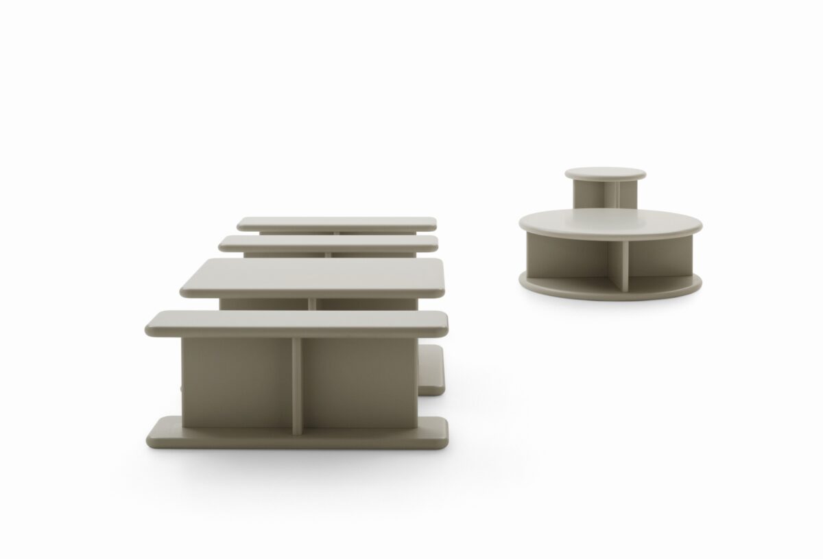 “Ditre Italia CROSSLINE – contemporary coffee table featuring sculptural metal legs and refined tabletop finish”
