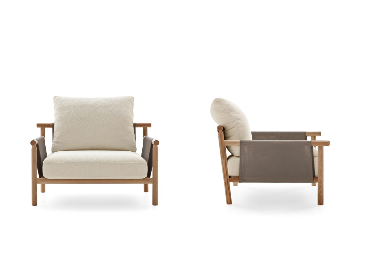 “Ditre Italia Isamu lounge chair – premium Italian seating with ergonomic shape and sophisticated profile”