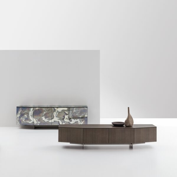 “Ditre Italia Angle – contemporary sideboard table featuring angled front panels and refined wood finish”