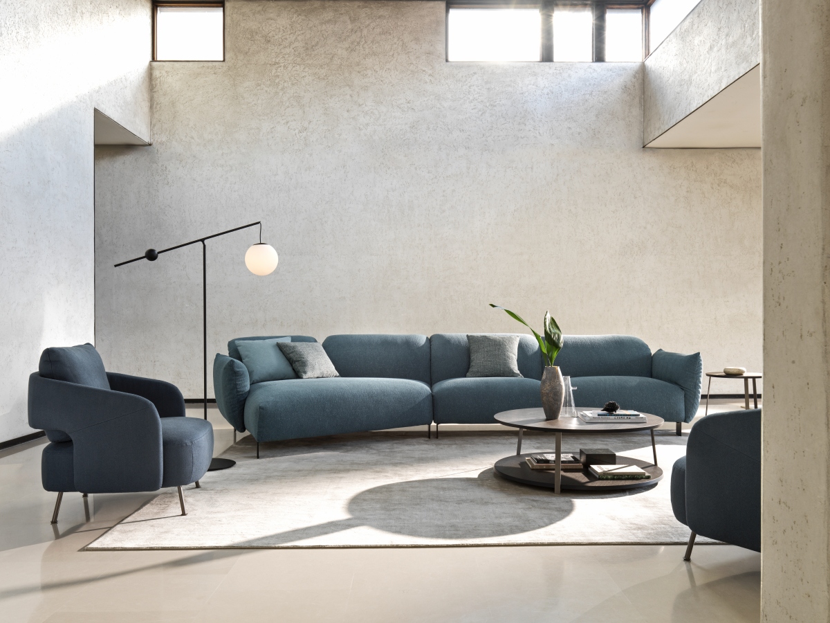 “Blum sofa by Ditre Italia – modern Italian modular sofa with soft lines and tailored upholstery”