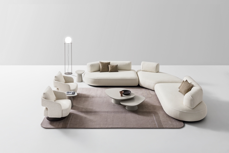 “Isla sofa by Ditre Italia – modern Italian modular seating with rounded lines and soft fabric upholstery”