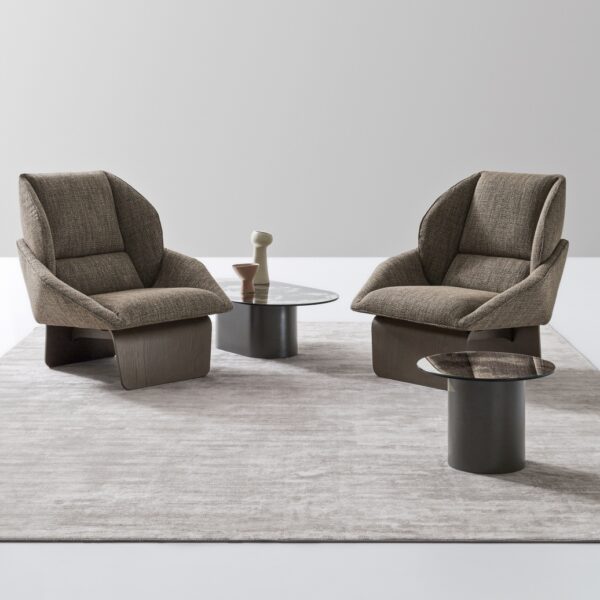 “Loto armchair by Ditre Italia – contemporary Italian lounge chair with curved backrest and minimalist silhouette”