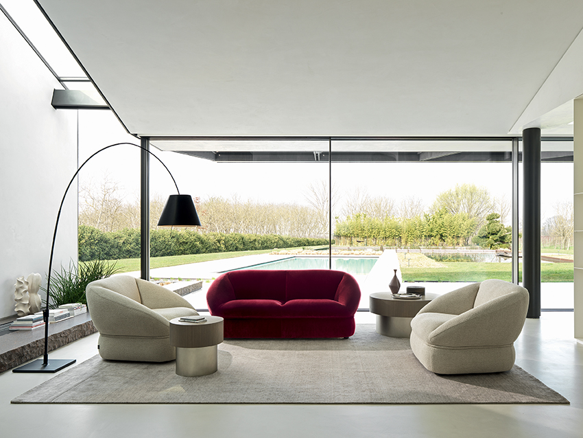 “Alta armchair by Ditre Italia – modern Italian lounge chair with high backrest and refined upholstery”