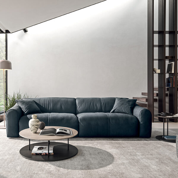 “Daily sofa by Ditre Italia – modern Italian design with slim armrests and plush fabric upholstery”