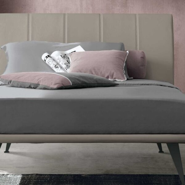 “Seven single bed by Tomasella – modern Italian youth bed with sleek upholstered headboard and minimalist design”