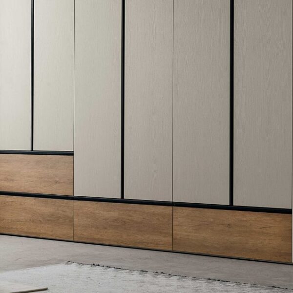 "Tomasella Modula – contemporary wardrobe featuring handleless doors, smooth finishes, and sleek minimalist design"