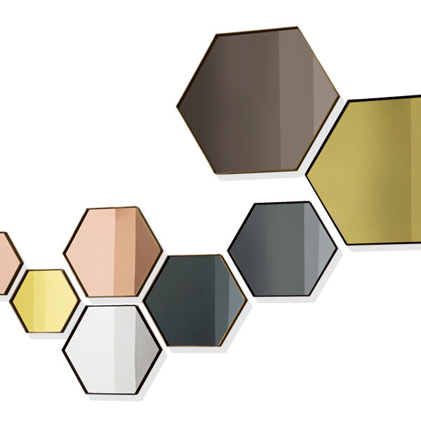 “Visual mirror by Sovet – artistic hexagonal form for stylish modern interiors”