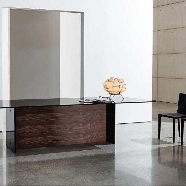 “Sovet Regolo Table with Double Base – contemporary dining table featuring minimalist design and architectural symmetry”
