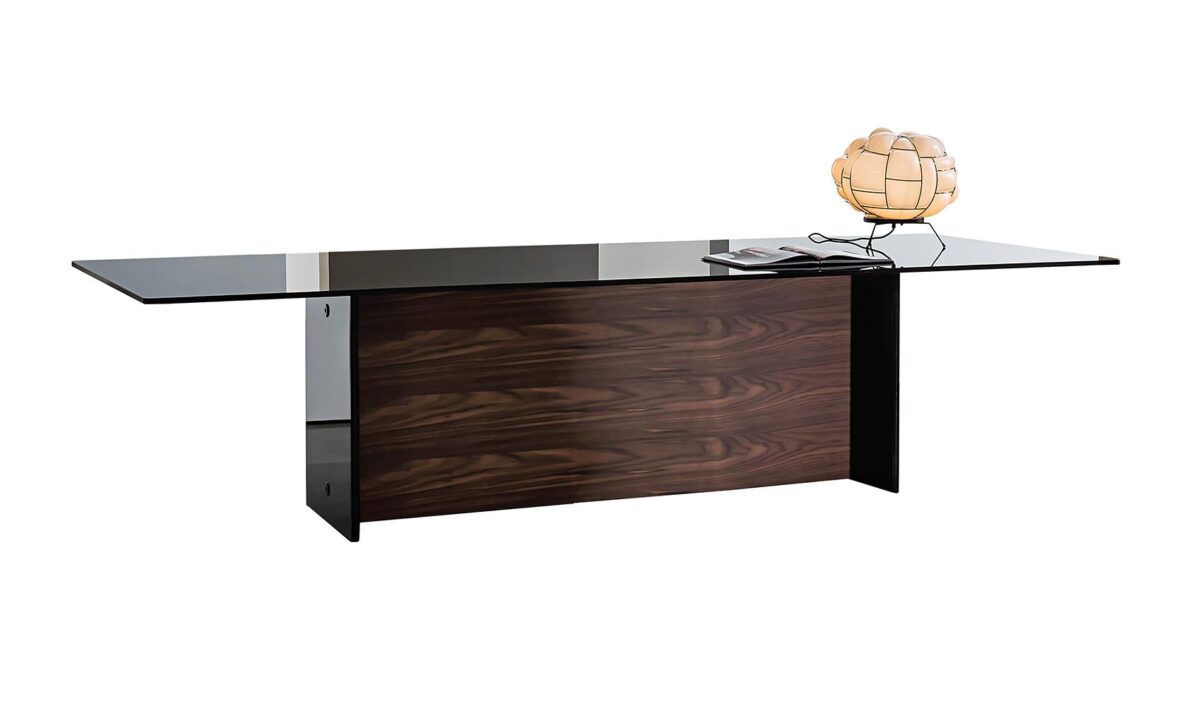 “Regolo Double Base Dining Table by Sovet – modern Italian table with bold geometric twin supports and elegant rectangular top”