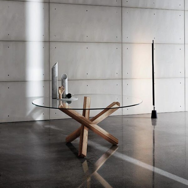 “Aikido Dining Table by Sovet – modern Italian table with sculptural base inspired by dynamic movement”