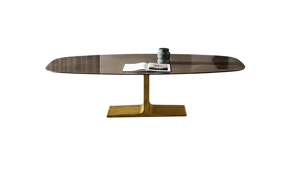 “Sovet Palace Shaped Dining Table – statement designer piece with artistic form and sophisticated finish”