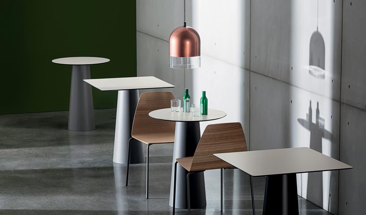“Totem Dining Table by Sovet – modern Italian table with sculptural pedestal base and minimalist round top”