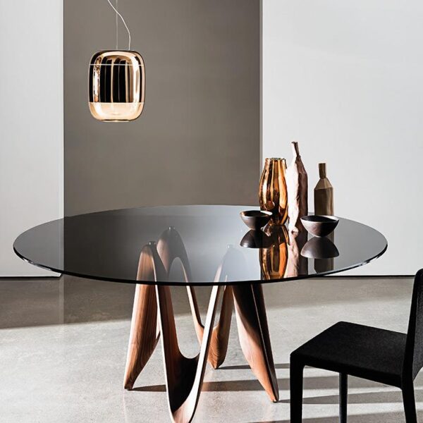 “Lambda Dining Table by Sovet – modern Italian table with iconic sculptural base and minimalist top design”