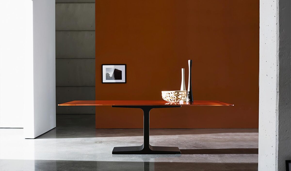 “Contemporary dining table – Sovet Palace featuring bold silhouette and luxurious materials for sophisticated homes”