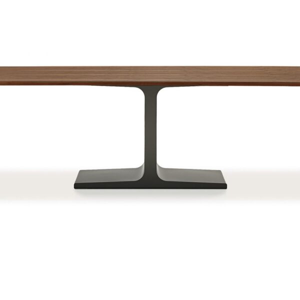 “Palace Wood Table by Sovet – modern Italian dining table with natural wood top and minimalist metal base”