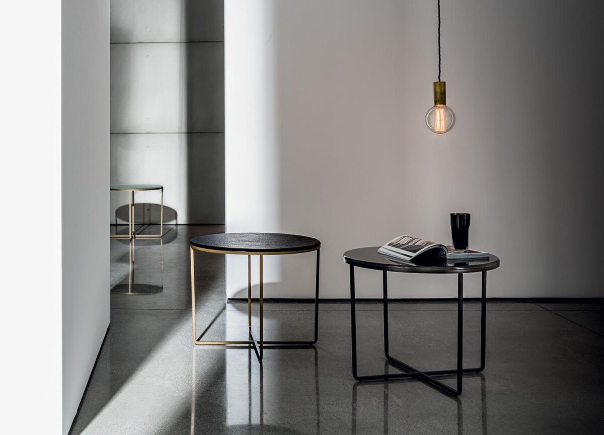 “Piktor Coffee Table by Sovet – modern Italian table with geometric wood base and refined minimalist top”