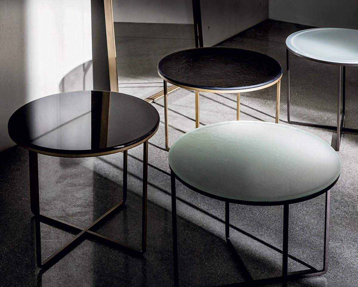 “Modern coffee table – Piktor by Sovet combining architectural wood base with elegant round or square top”
