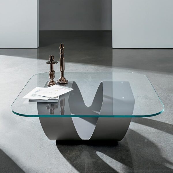 “Ring Coffee Table by Sovet – modern Italian table with geometric metal base inspired by Escher’s optical illusions”