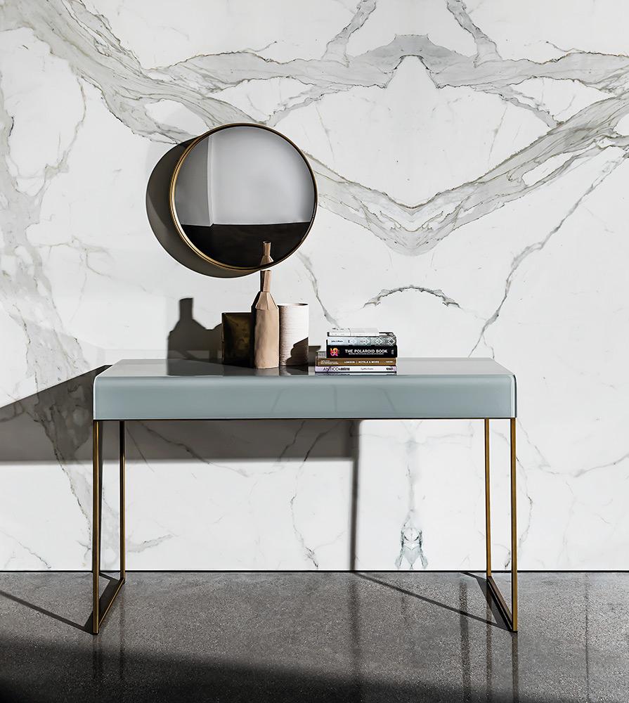 “Nido Console Table by Sovet – modern Italian console with woven metal base and elegant rectangular top”