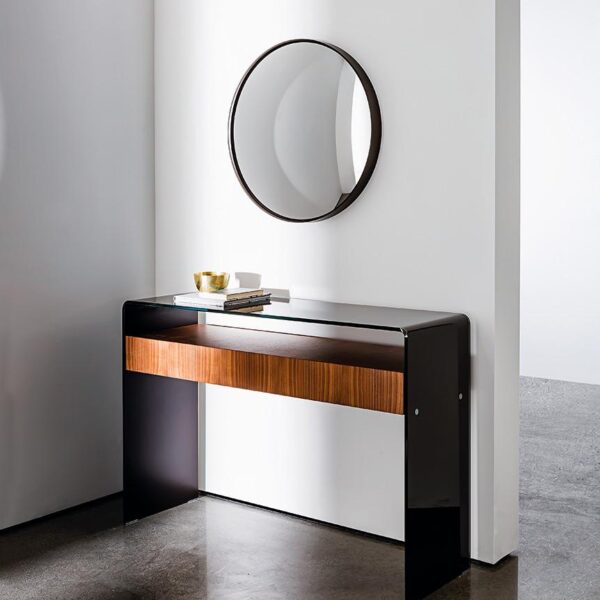 “Hall Console Table with Drawer by Sovet – modern Italian console featuring minimalist glass structure and integrated storage”