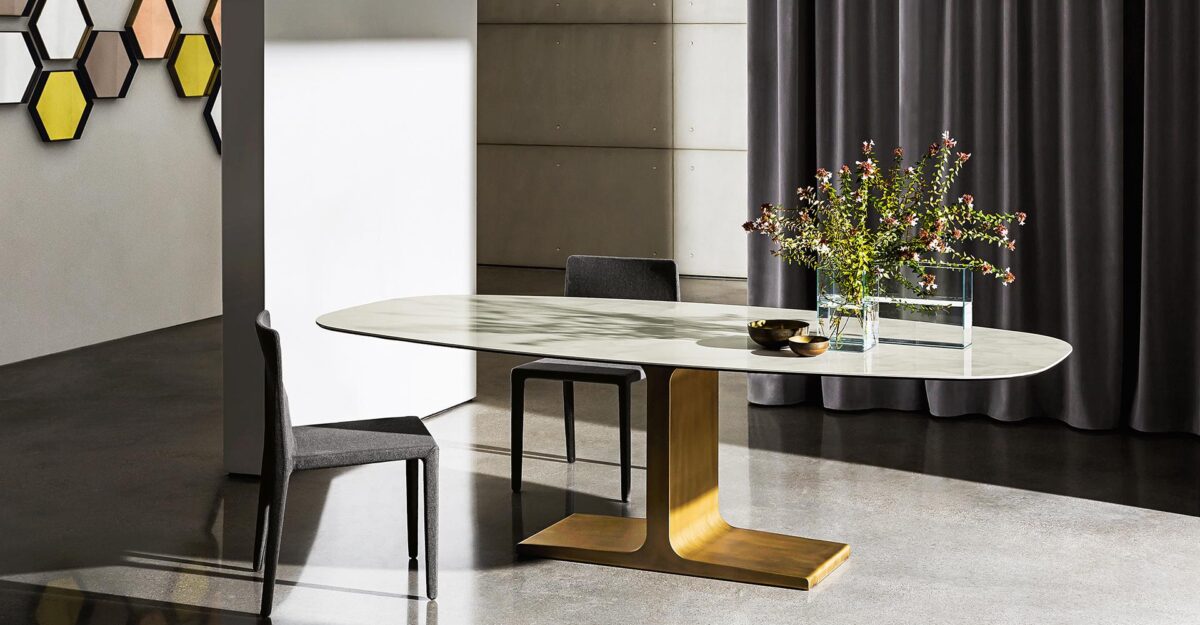 “Palace Shaped by Sovet – sculptural Italian designer table with smooth contours and sleek design”