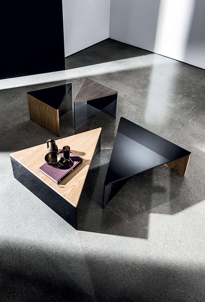 “Sovet Rule Triangular Table – contemporary designer coffee table featuring bold angular form and refined craftsmanship”