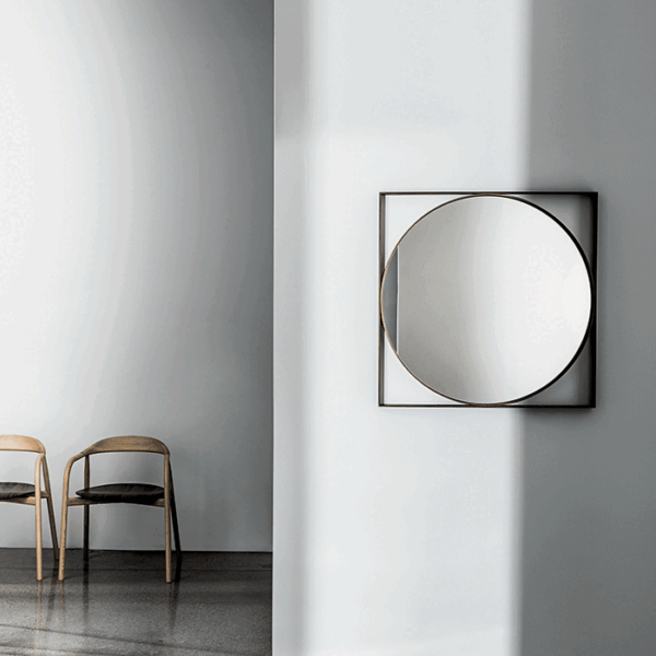 “Geometric wall mirror by Sovet – designer mirror combining sharp lines and modern elegance”